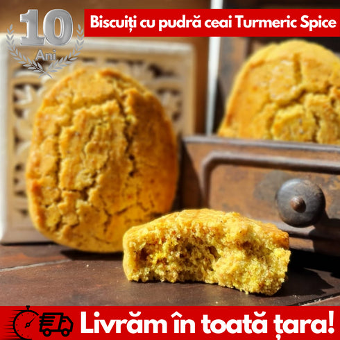 Biscuiți Ceai Negru, Turmeric și mirodenii (pudră)- 240g (Cutie de 6 Biscuiți)